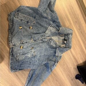 H&M Light Blue Jean Jacket with Gold Buttons